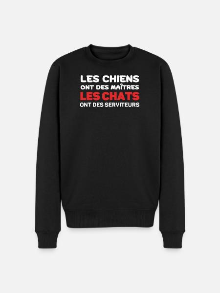 Chats et Chiens: Maîtres et Serviteurs - Pull Premium bio Homme - noir