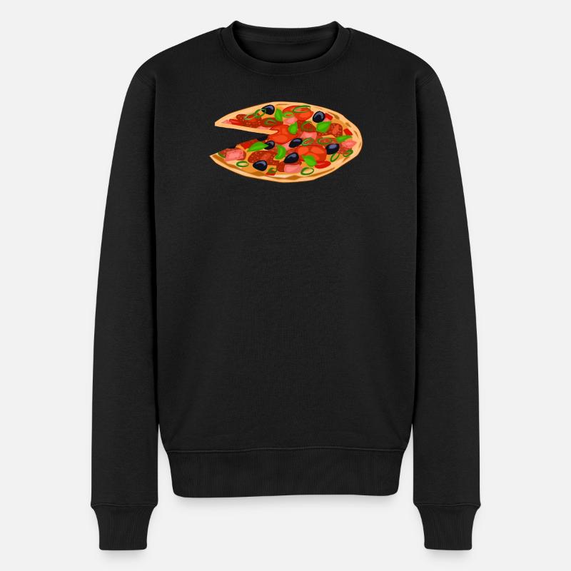 Manger de la pizza - Pull Premium bio Homme - noir
