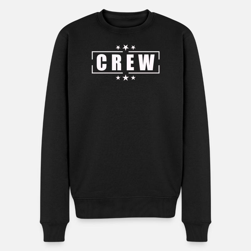 Crew Design - Männer Premium Bio Pullover - Schwarz