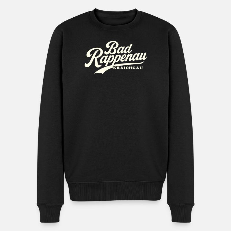 Bad Rappenau Schriftzug Vintage Style - Männer Premium Bio Pullover - Schwarz