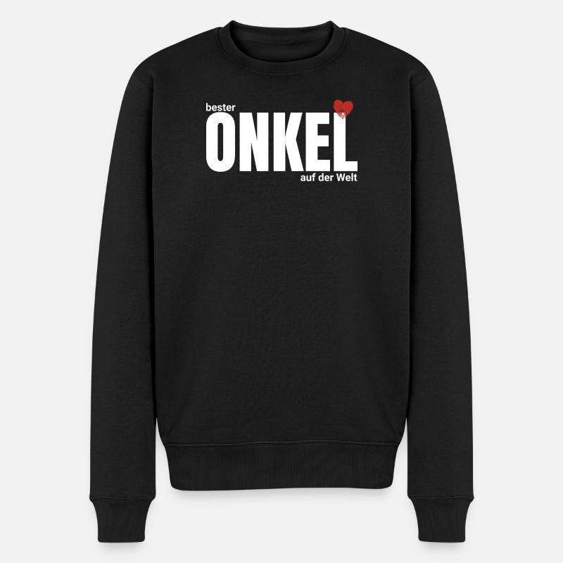 Bester Onkel der Welt – Großschrift - Männer Premium Bio Pullover - Schwarz