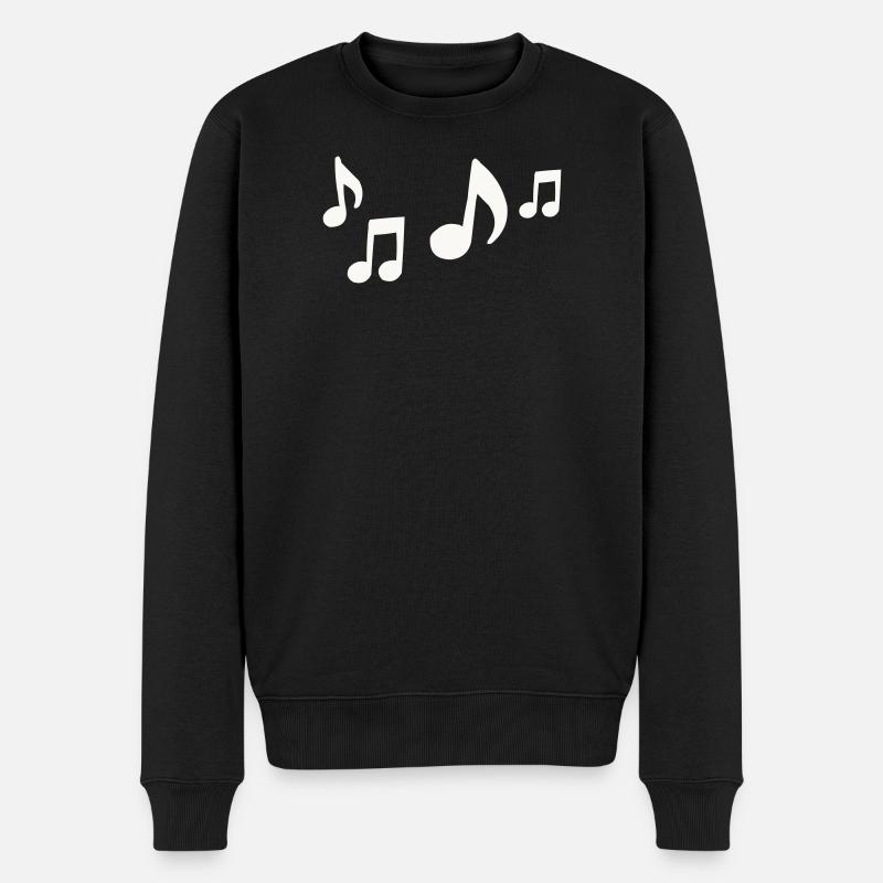 Notenfluss Silhouette - Männer Premium Bio Pullover - Schwarz
