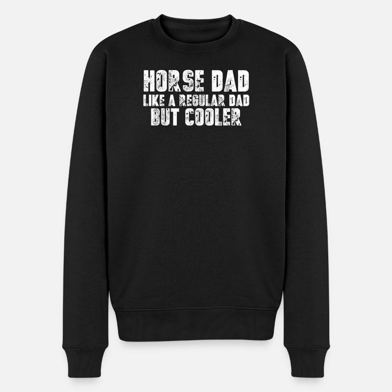 Horse dad cool - Männer Premium Bio Pullover - Schwarz