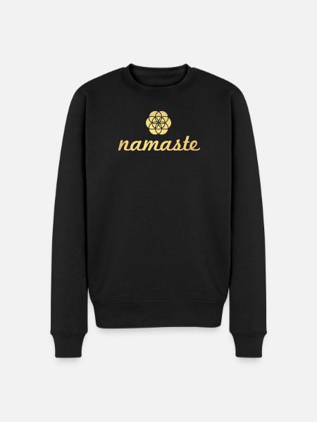 Namaste Yoga Fiore d'oro della vita Shanti Ornamento - Maglione ecologico premium da uomo - nero
