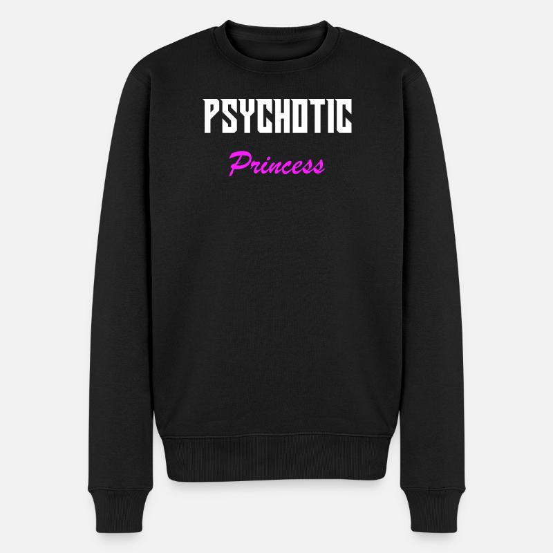 Psychotische Prinzessin - Männer Premium Bio Pullover - Schwarz