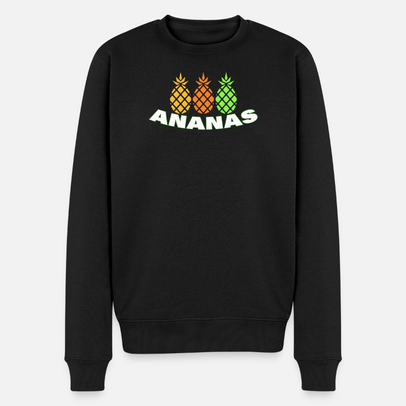 ANANAS - Männer Premium Bio Pullover - Schwarz