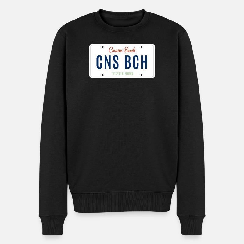 Cousins Beach – License Plate - Männer Premium Bio Pullover - Schwarz