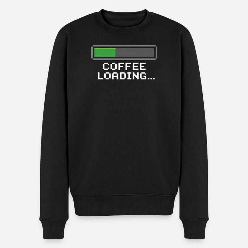 Kaffee Ladebalken Pixel - Männer Premium Bio Pullover - Schwarz