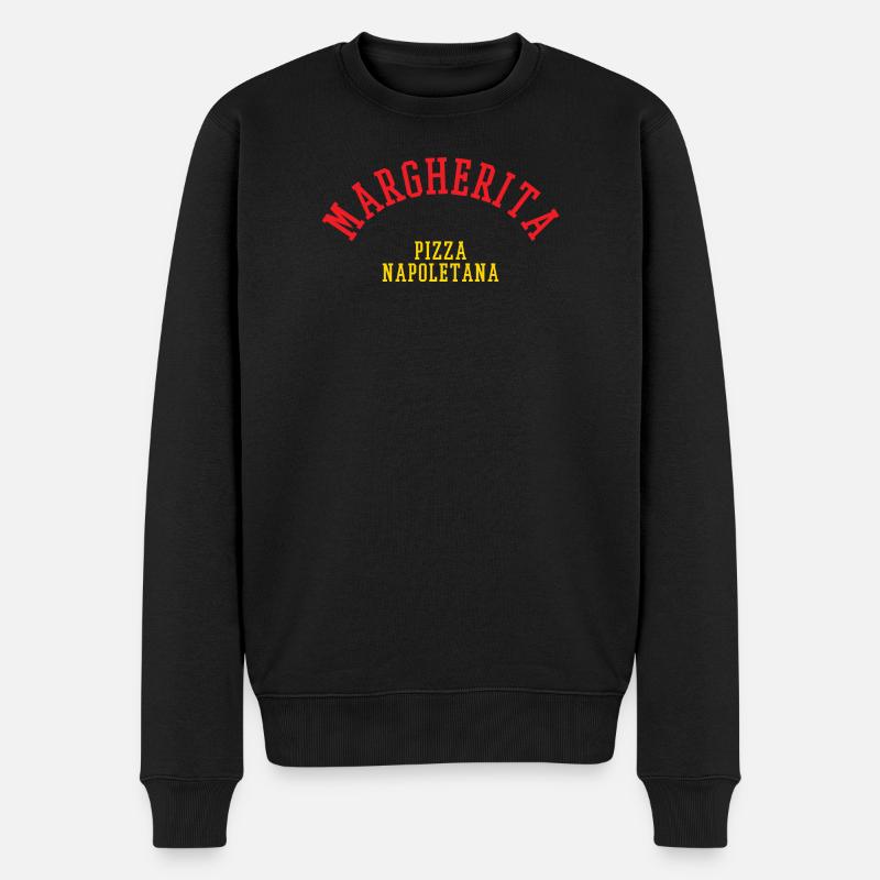 Pizza Margherita - Männer Premium Bio Pullover - Schwarz