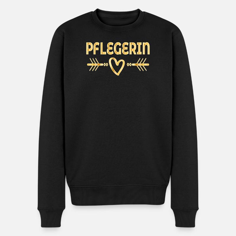 Herz Danke Pflegerin - Männer Premium Bio Pullover - Schwarz
