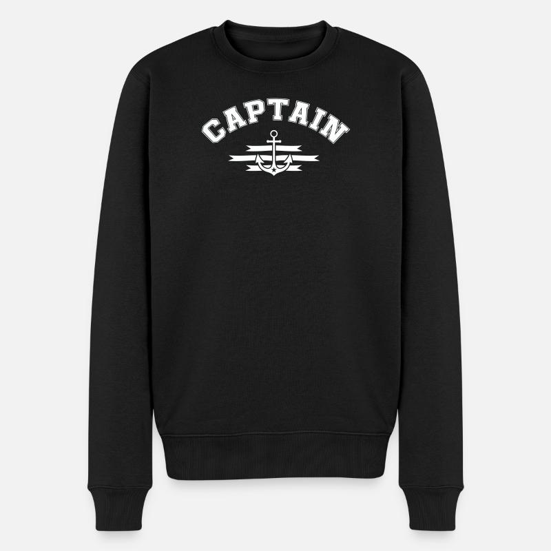Emblème de l’ancre du capitaine - Pull Premium bio Homme - noir