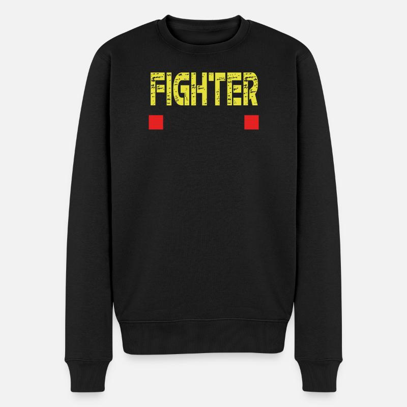 Base de texte FIGHTER - Pull Premium bio Homme - noir
