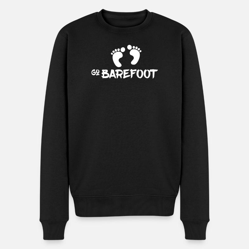 Go Barefoot - Courir pieds nus - Pull Premium bio Homme - noir