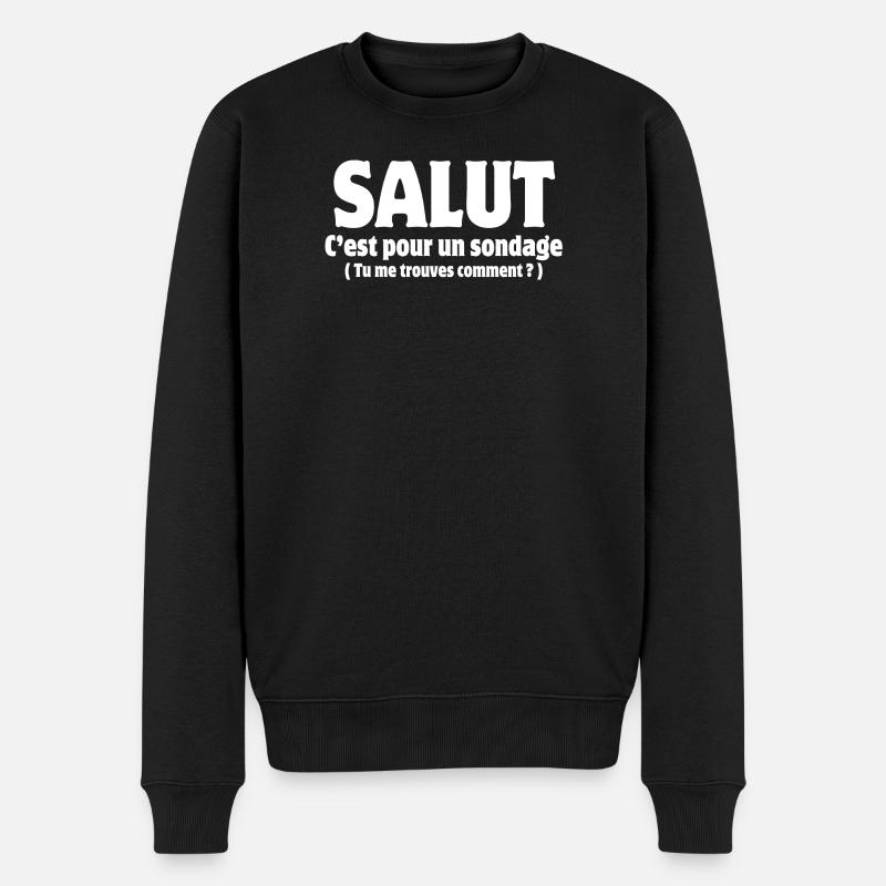 Salut, bonjour, sondeur, sondage - Pull Premium bio Homme - noir