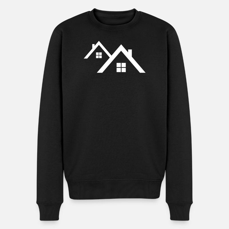 Dach - Männer Premium Bio Pullover - Schwarz