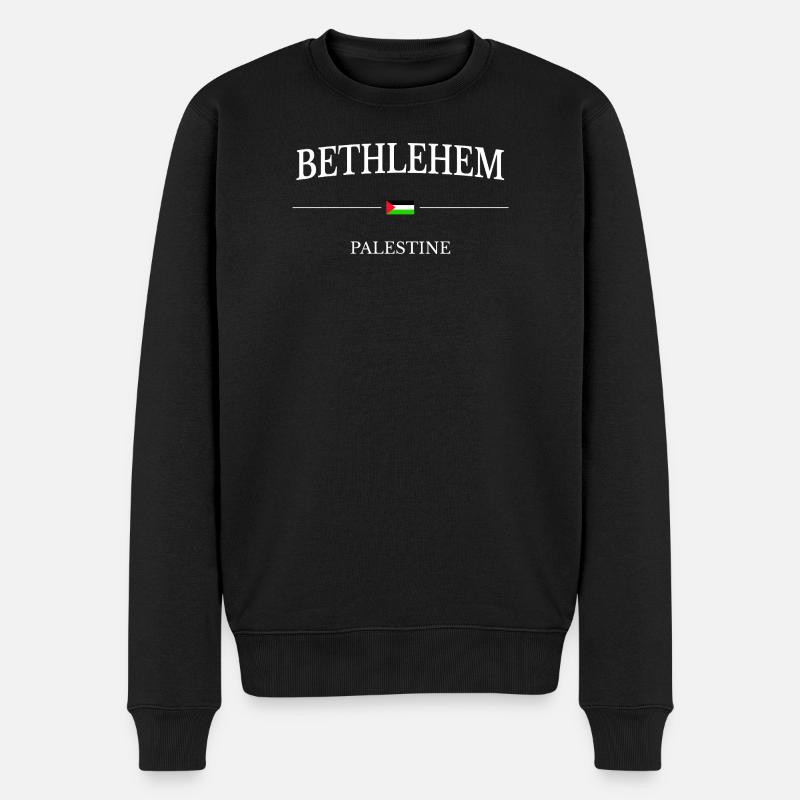 Bethlehem Palästina Flagge - Männer Premium Bio Pullover - Schwarz