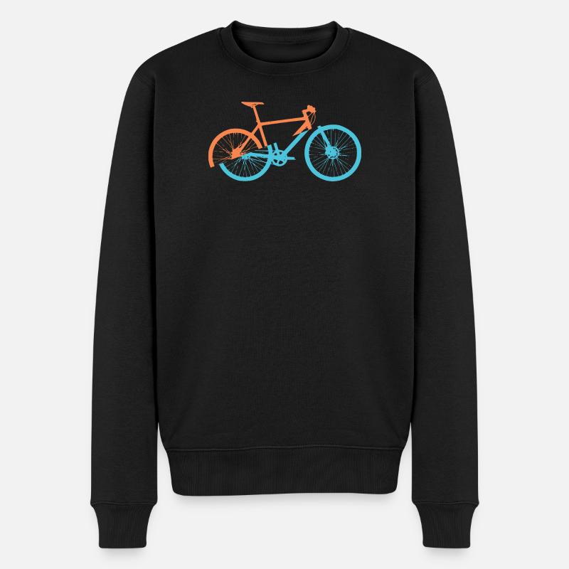 Dynamisches Fahrrad Design - Männer Premium Bio Pullover - Schwarz