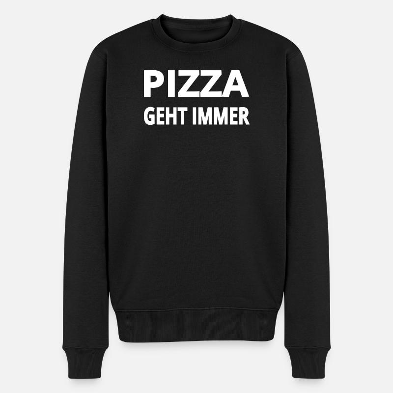 Pizza - Männer Premium Bio Pullover - Schwarz