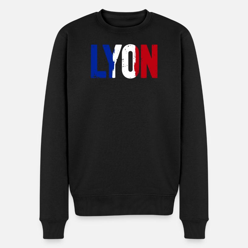 Lyon Frankreich - Männer Premium Bio Pullover - Schwarz
