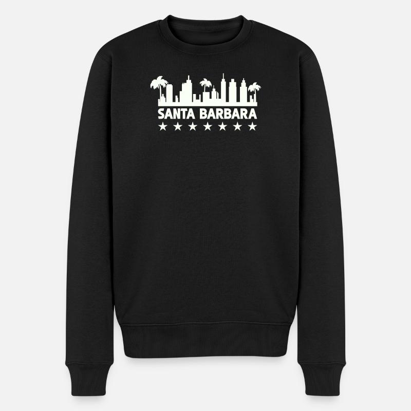 Silhouette côtière de Santa Barbara - Pull Premium bio Homme - noir