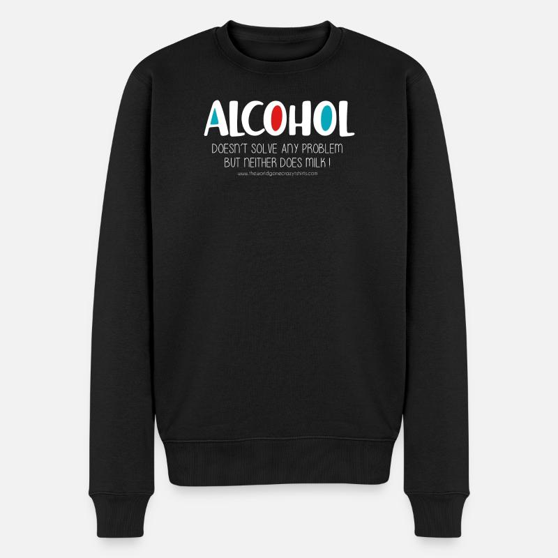 Alkohol (dunkel) - Männer Premium Bio Pullover - Schwarz