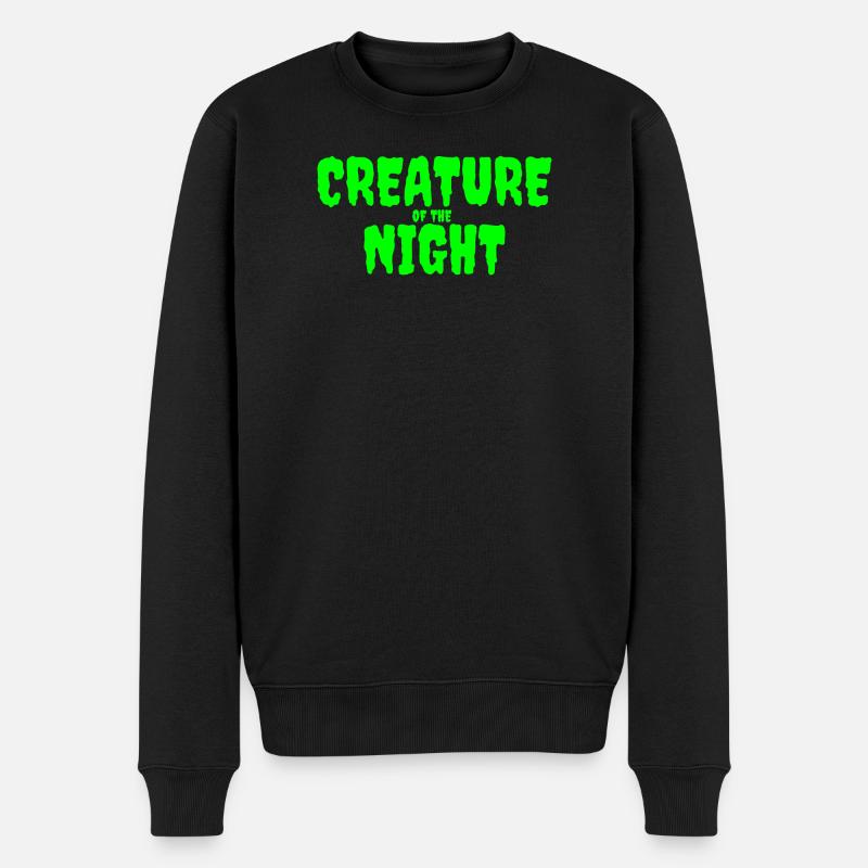 Kreatur der Nacht Horror Text - Männer Premium Bio Pullover - Schwarz