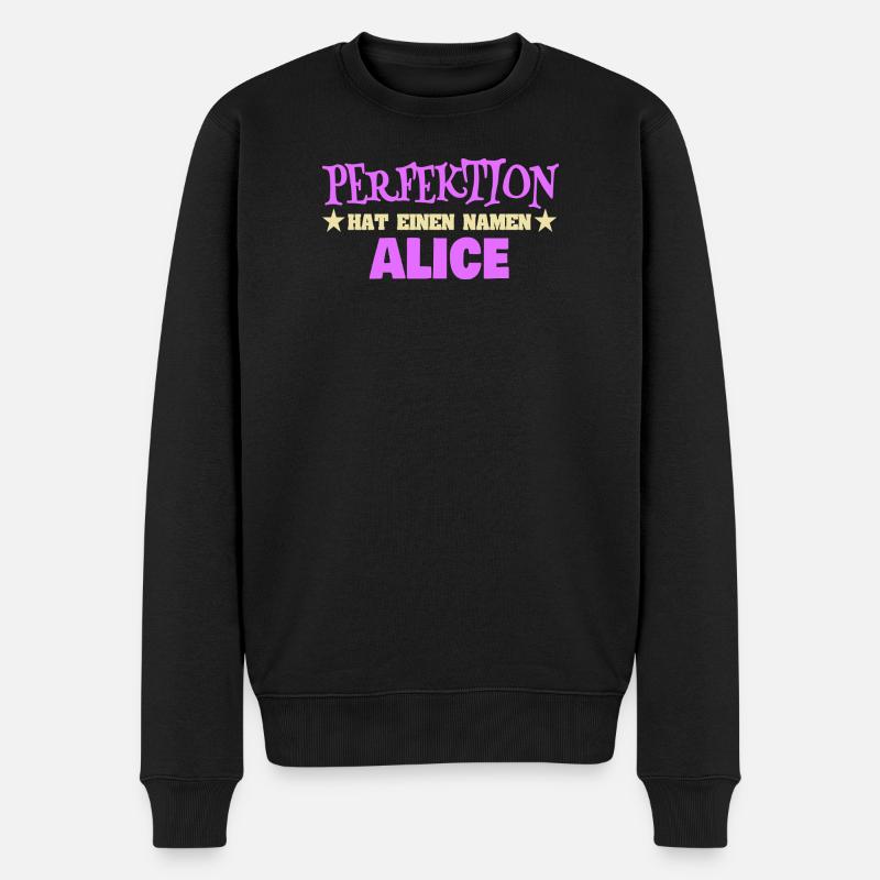 Vorname Alice - Männer Premium Bio Pullover - Schwarz