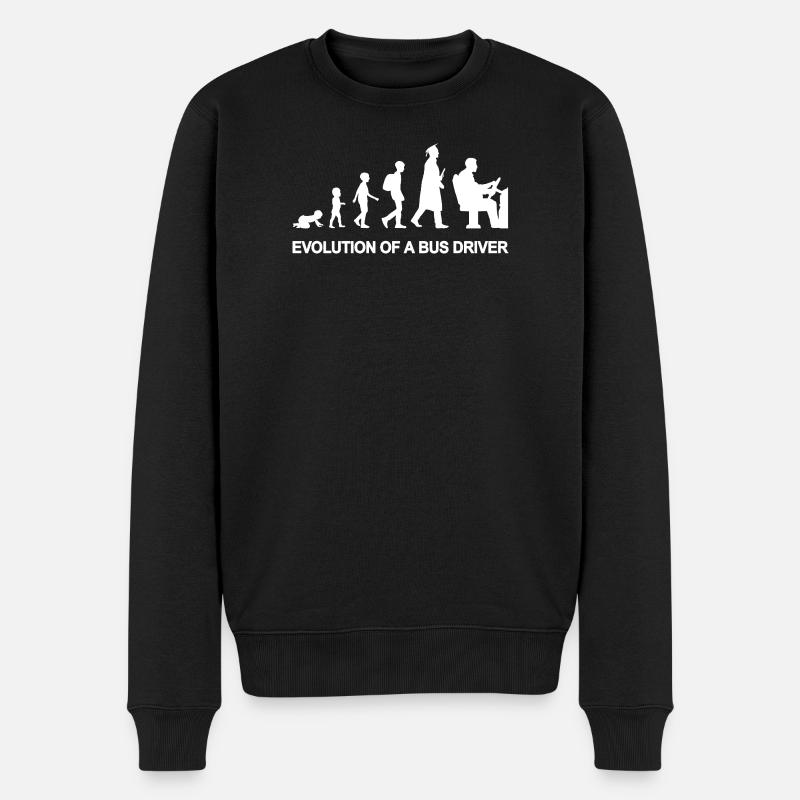 Evolution Of A Bus Driver - Männer Premium Bio Pullover - Schwarz