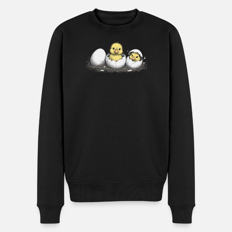 Entenküken - Männer Premium Bio Pullover - Schwarz