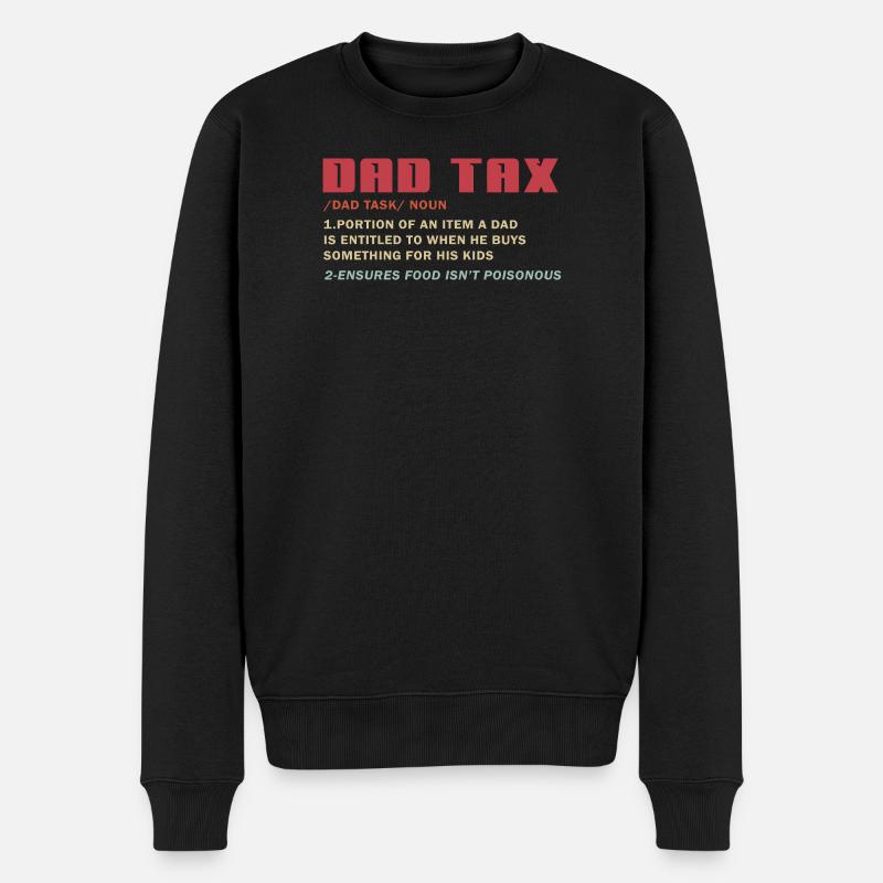 Papa-Steuer-Meme-Tee: Kinderabzug - Männer Premium Bio Pullover - Schwarz