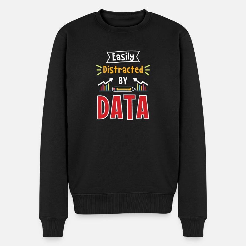 Easily Distracted By Data Für Daten Analytiker - Männer Premium Bio Pullover - Schwarz