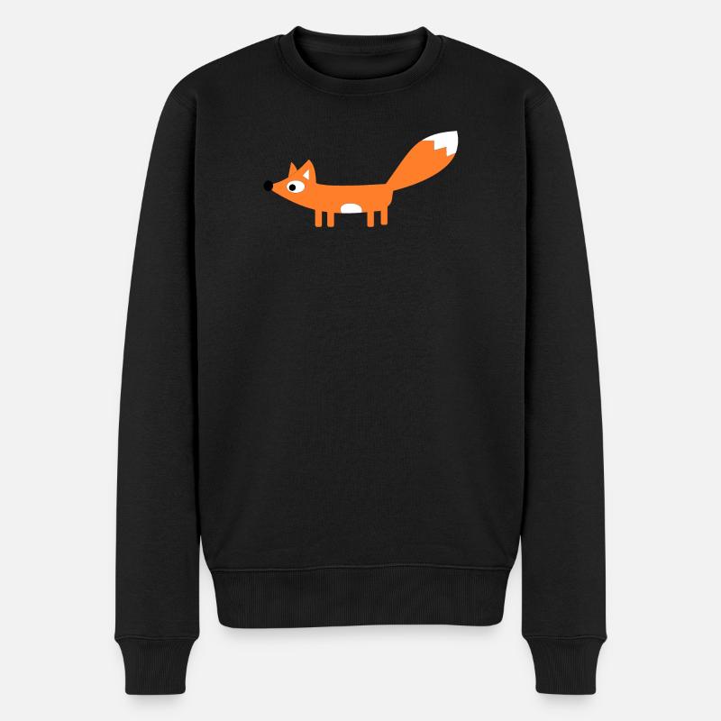 Fuchs - Männer Premium Bio Pullover - Schwarz