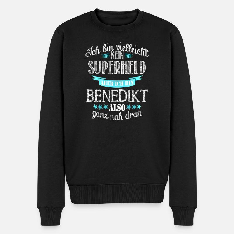 benedikt - Männer Premium Bio Pullover - Schwarz