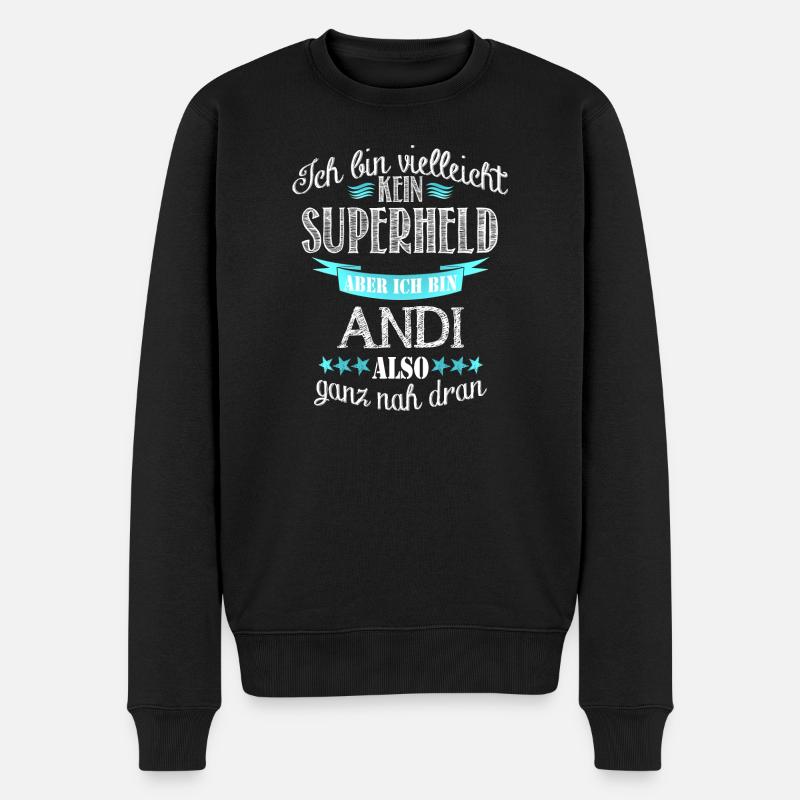 andi - Männer Premium Bio Pullover - Schwarz