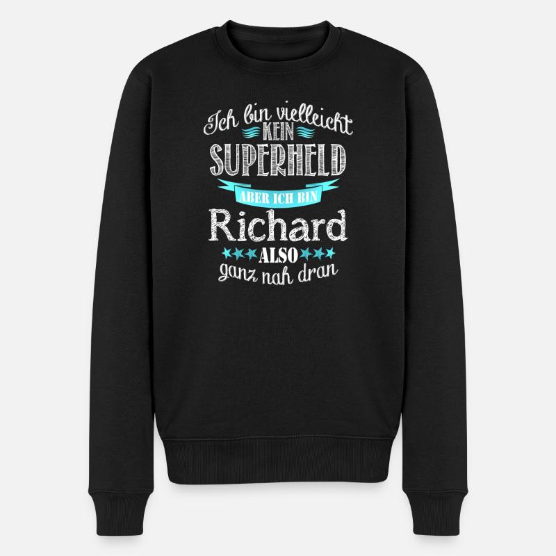 richard - Männer Premium Bio Pullover - Schwarz