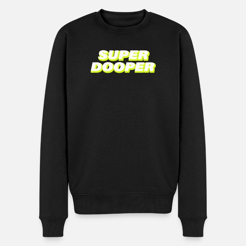SUPER DOOPER - Männer Premium Bio Pullover - Schwarz