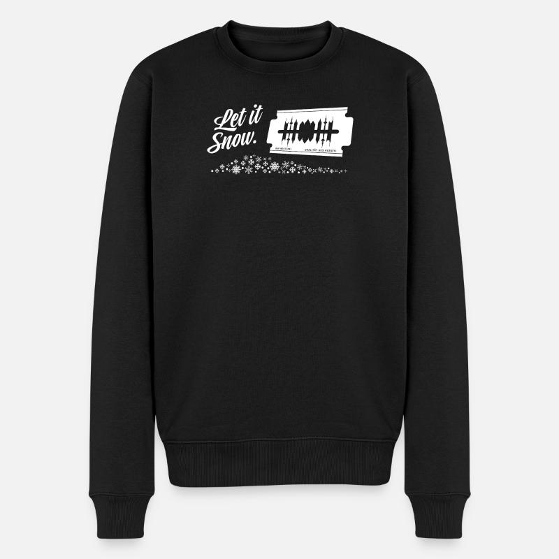 Let it snow! FFM - Männer Premium Bio Pullover - Schwarz
