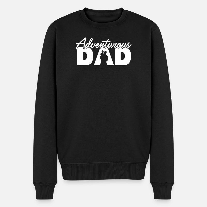 Père aventureux Silhouette Randonnée - Pull Premium bio Homme - noir
