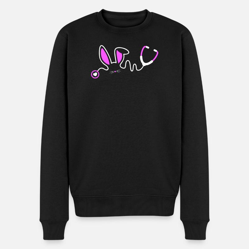 Stethoscope Bunny Whimsy - Men's Premium Organic Jumper - black