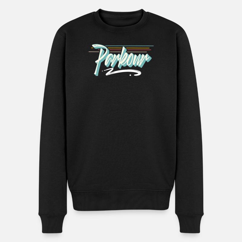 Parkour - Männer Premium Bio Pullover - Schwarz