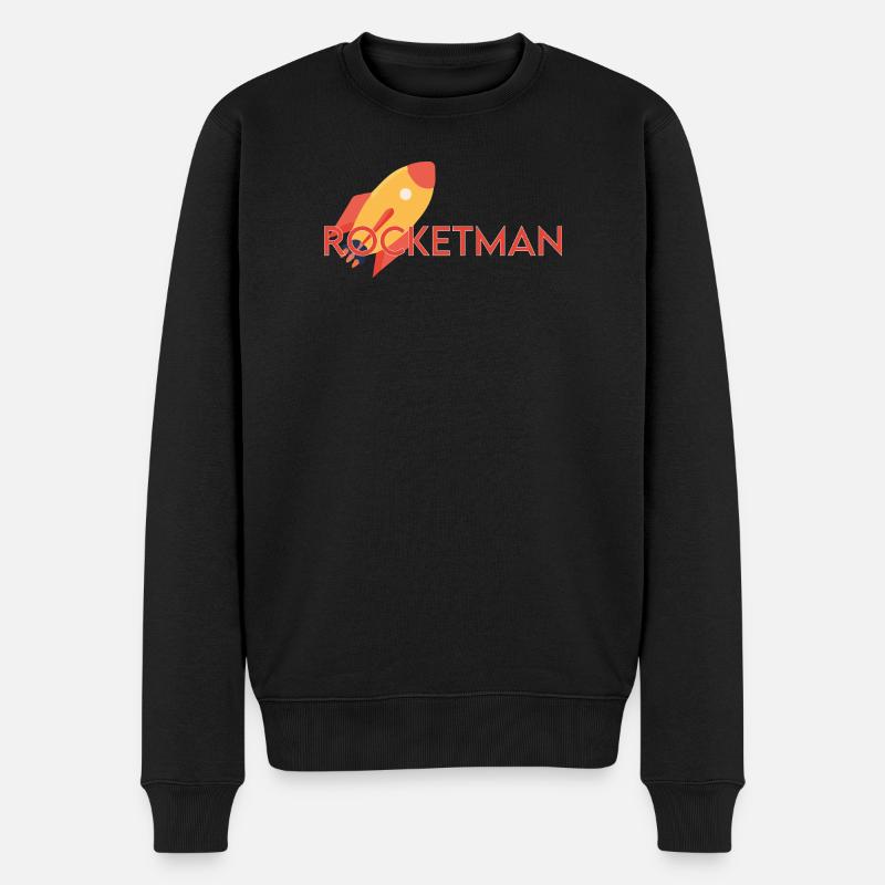 Rocketman - Männer Premium Bio Pullover - Schwarz