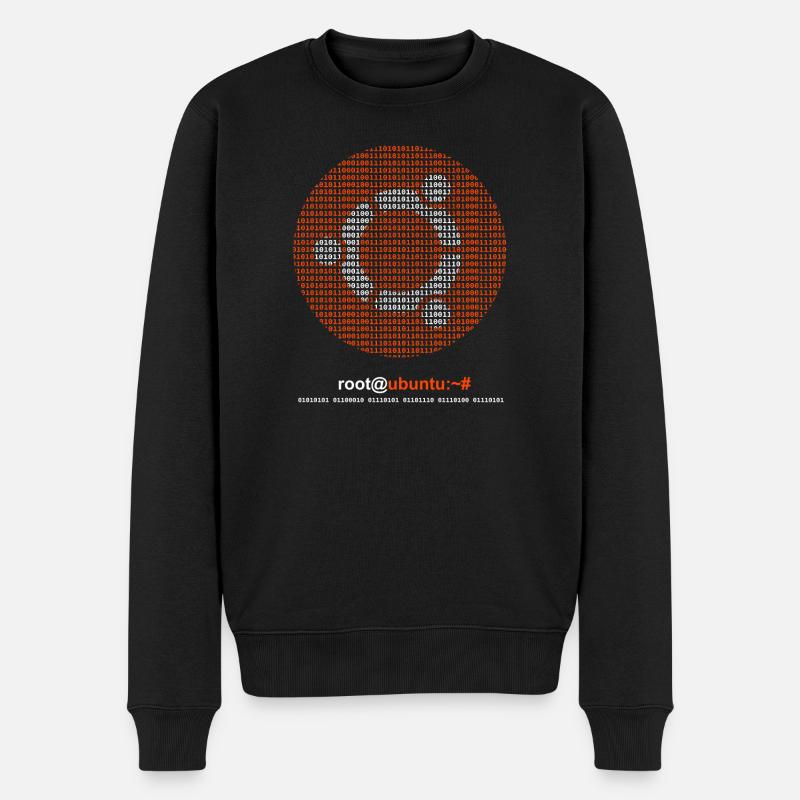 Ubuntu Binary - Männer Premium Bio Pullover - Schwarz