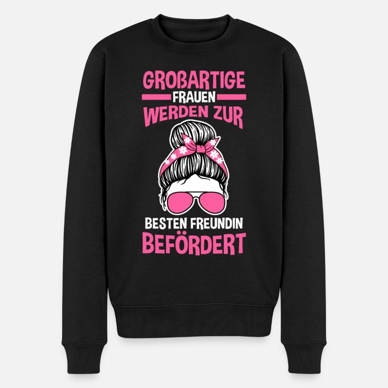 Beste Freundin - Männer Premium Bio Pullover - Schwarz
