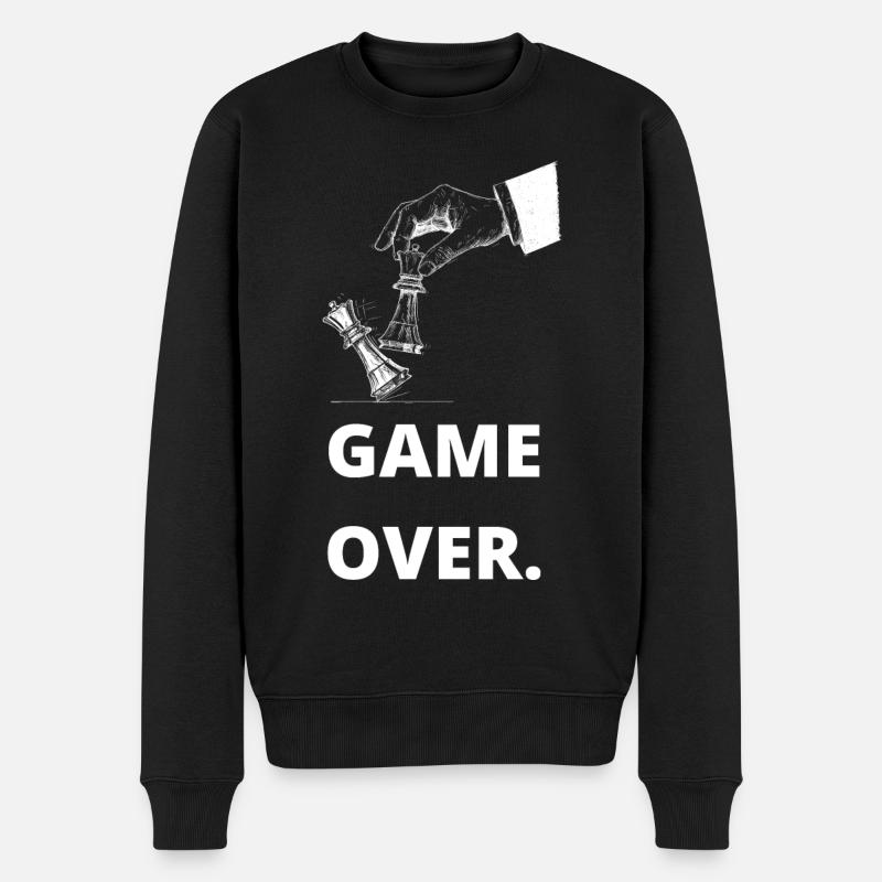Schach Geschenk Schachspieler Meme Trend Game Over - Männer Premium Bio Pullover - Schwarz