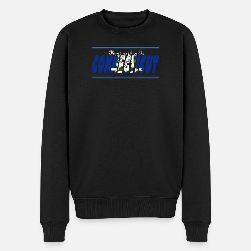 Connecticut Fierté Drapeau Bleu - Pull Premium bio Homme - noir