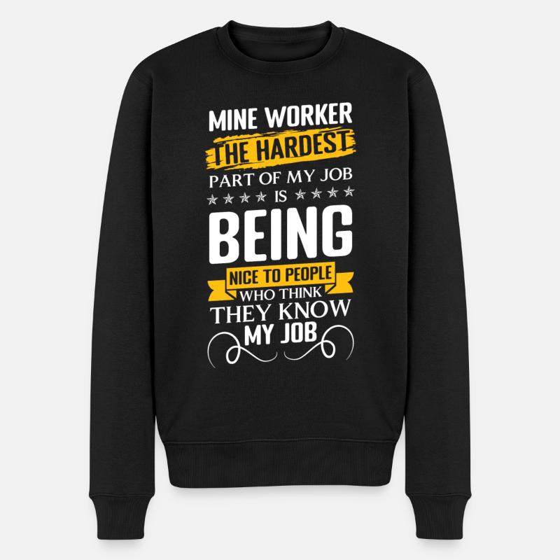 Bergarbeiter Arbeiter Minenarbeiter Grube - Männer Premium Bio Pullover - Schwarz