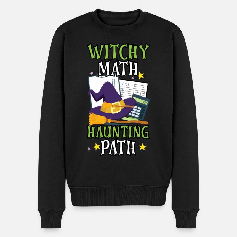 Hexenmathe Spukpfad Buchhalter Halloween - Männer Premium Bio Pullover - Schwarz