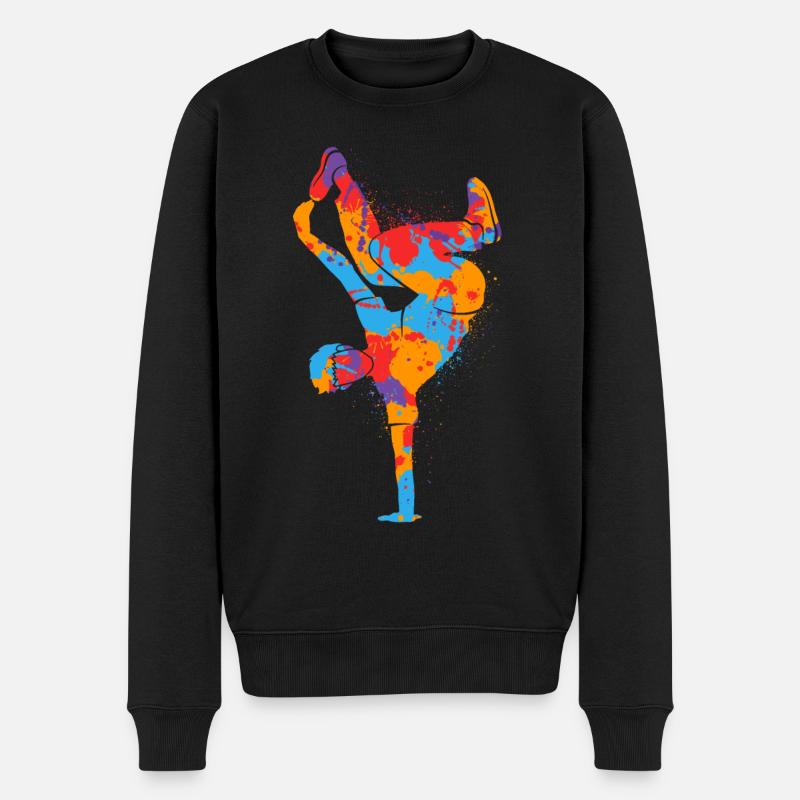 Breakdancing Bunter Breakdancer Männer Breakdance - Männer Premium Bio Pullover - Schwarz