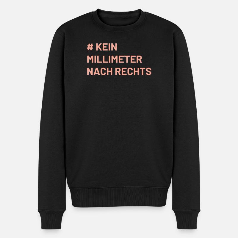 Antifa Mindset kein Millimeter nach rechts - Männer Premium Bio Pullover - Schwarz