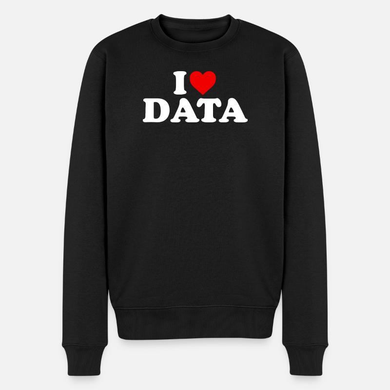 Ich liebe Daten – Herz - Männer Premium Bio Pullover - Schwarz